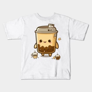 Coffee never looked so cute Kids T-Shirt